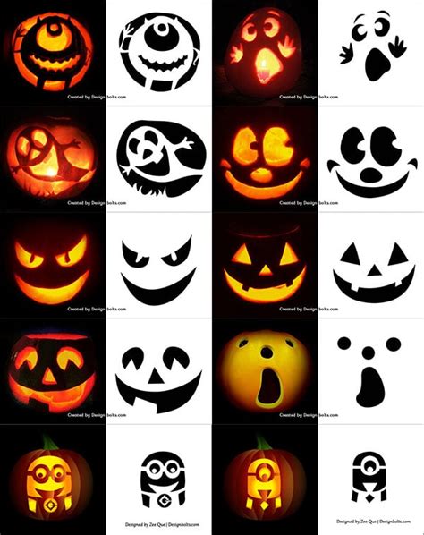 290+ Free Printable Halloween Pumpkin Carving Stencils, Patterns ...