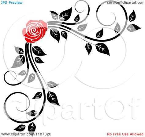 Rose Clip Art Black And White Border