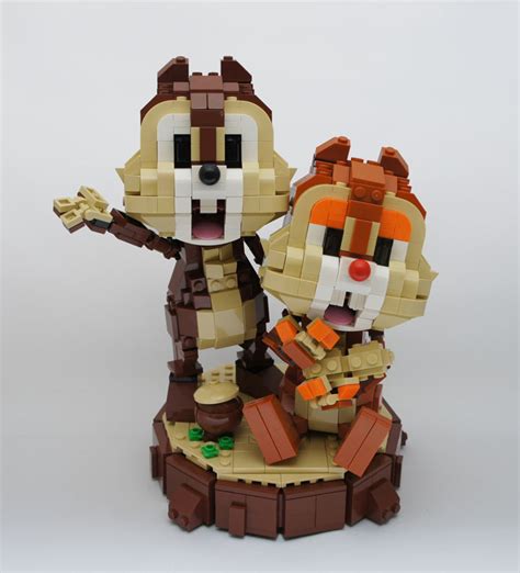 A Super Cute Lego Chip and Dale, the classic Disney cartoon duo.