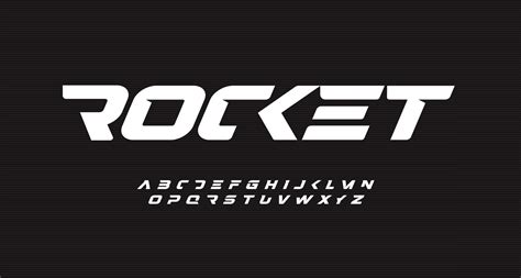 Italic bold speed alphabet. Rocket futuristic font, minimalist type for ...