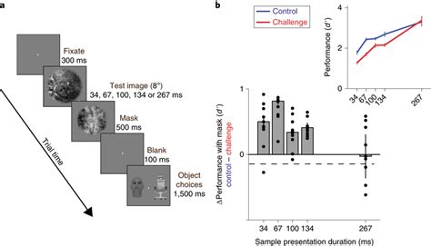 Comparison of backward visual masking between challenge and control ...