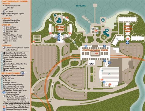 Resort Map | Disney 's Contemporary Resort | Florida