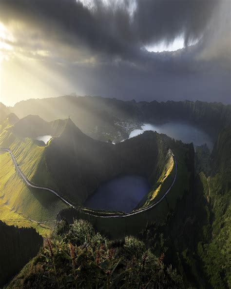 ITAP of volcanic crater lakes in Azores, Portugal. : r/itookapicture