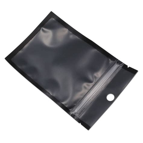 2021 / 6*8cm Matte Black / Clear Plastic Zipper Storage Packing Pouch ...