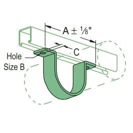 Unistrut P2558-15 EG Single Piece Pipe Strap - P2558-15-EG (Options ...