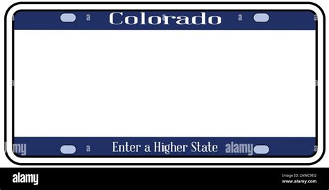 Blank Colorado state license plate in the colors of the state flag over ...