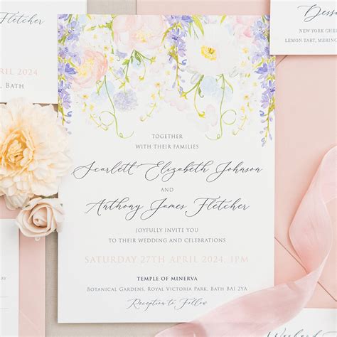 Whimsical Floral Wedding Invitations – Splendid Swan