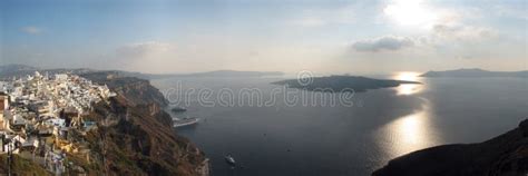 Greek Sunset on Santorini Caldera Stock Photo - Image of greece ...