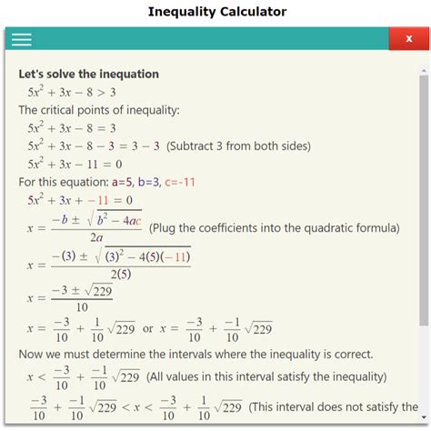 Inequality Calculator with steps | Inequality solver