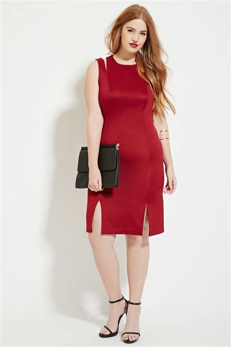 Forever 21 Plus-size Two-strap Dress in Red (Burgundy) | Lyst