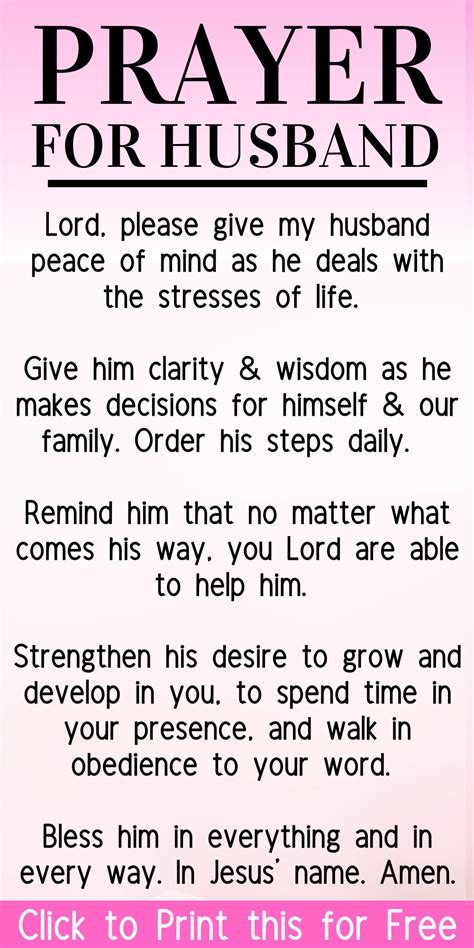 Prayer for Husband and Wife (Print and hang it up) in 2020 | Prayer for ...