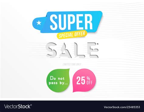 Super sale 25 off discount banner template Vector Image