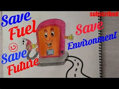 How To Draw Save Fuel Poster for beginners || Save Petrol Poster ...