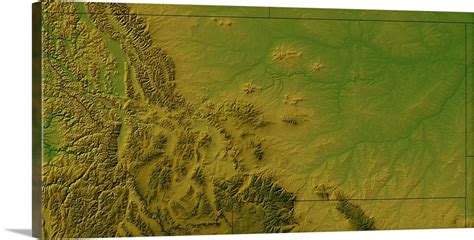 Topographic map of Montana Wall Art, Canvas Prints, Framed Prints, Wall ...