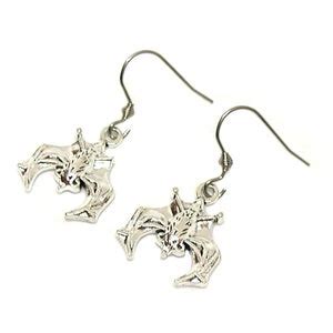 Vampire Bat Earrings, Bat Charm, Halloween Jewelry, Silver Bat Earrings ...