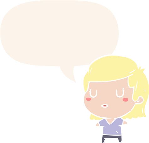 cartoon woman and speech bubble in retro style 10651304 Vector Art at ...