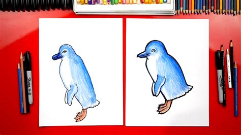 How To Draw A Blue Penguin - Art For Kids Hub