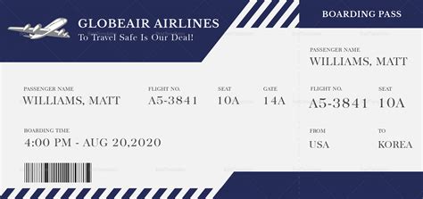 Printable Plane Ticket Template - Printable World Holiday