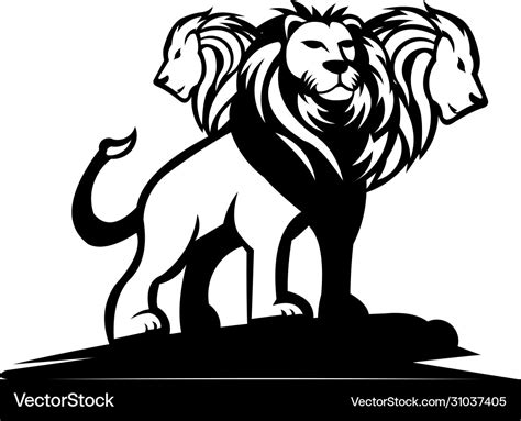 Lion crest three logo Royalty Free Vector Image