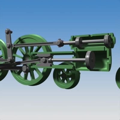 steam engine animation 3d model