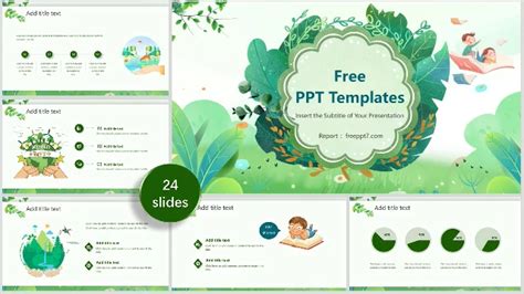 Green Fresh Education Theme PowerPoint Templates & Google Slides