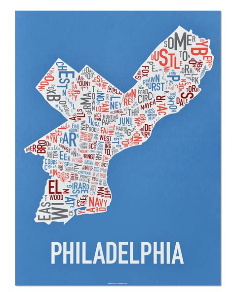 Philadelphia Neighborhood Map 18" x 24" Multi-Color Screenprint