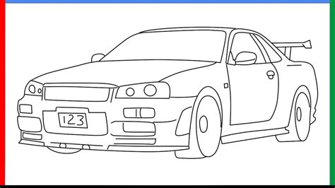 Nissan Skyline Drawing Outline