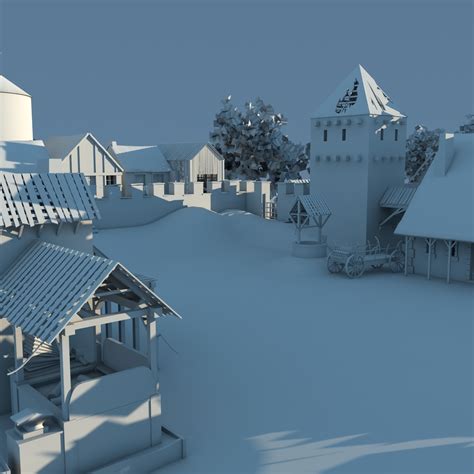 medieval village 3d model