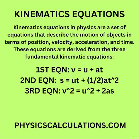 Kinematic Equations