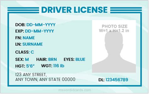 Drivers License Template