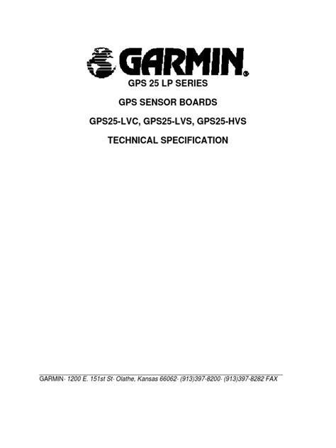 Garmin GPS25 OEM Unit Manual | PDF | Global Positioning System | Cmos