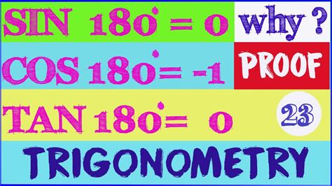 THE VALUE OF TRIGONOMETRIC FUNCTIONS FOR AN ANGLE 180 DEGREES || SIN ...