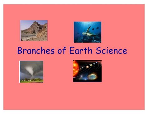 Branches Of Earth Science Master