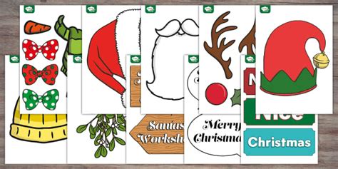 Printable Christmas Props for Photo Booth | Twinkl Party