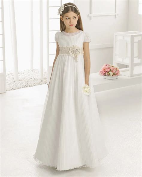 2016 first communion dresses for girls Chiffon Lace Floor Length Flower ...