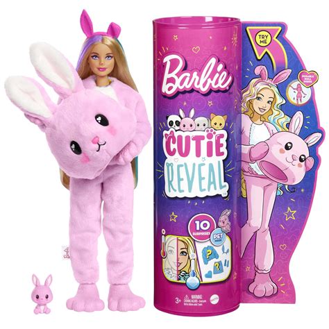 Buy Barbie Cutie Reveal Doll, Bunny Plush Costume, 10 Surprises ...