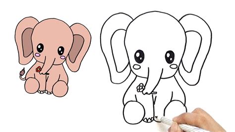 Baby Elephant Cartoon Drawing at GetDrawings | Free download