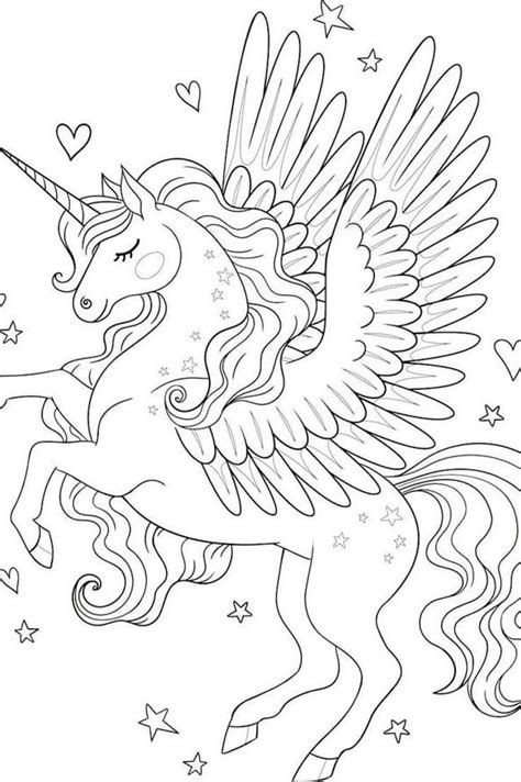 Magical Unicorn Coloring Page PDF and Print (Free Coloring Pages for ...