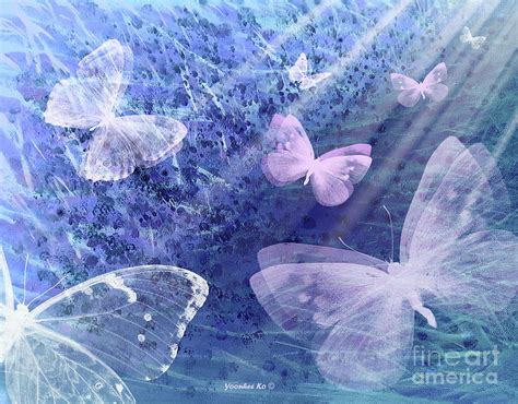 From Darkness to Light - Pink Butterfly Painting by Yoonhee Ko