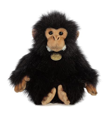 This cuddly 10.5" MiYoni Chimpanzee features fluffy dark body and coat ...