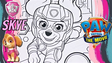 Paw Patrol Skye| Paw Patrol the Movie Skye Coloring Page| Paw Patrol ...