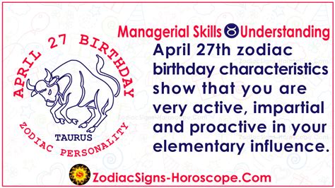 April 27 Zodiac – Full Horoscope Birthday Personality | ZSH