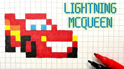 How To Draw Lightning McQueen - Handmade Pixel Art #pixelart - YouTube