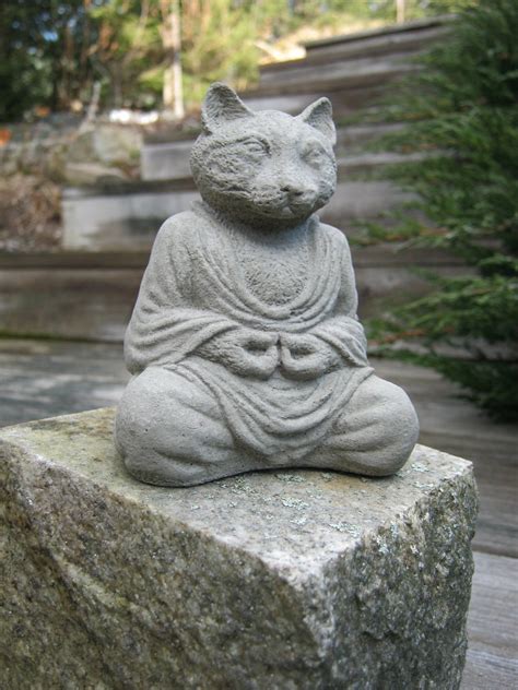 Buddha Cat Meditating Cat Statue Concrete Cats Zen Home And