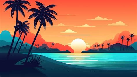 Premium AI Image | Beach background illustration