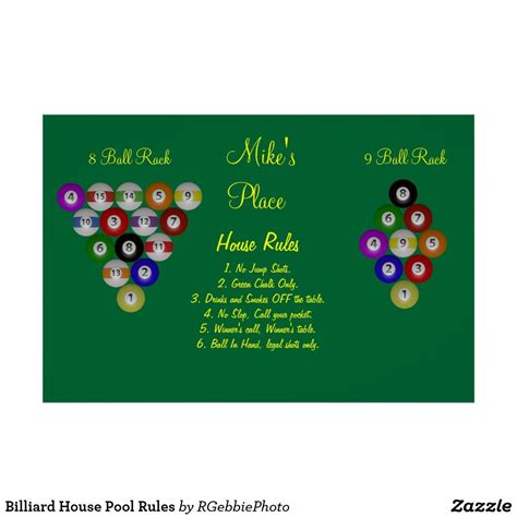 Printable Pool Table Rules