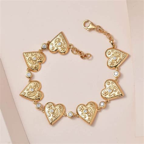 Buy Moissanite Bracelet in Vermeil Yellow Gold Over Sterling Silver (6. ...