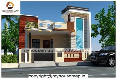 front elevation design single floor with parking and boundary wall