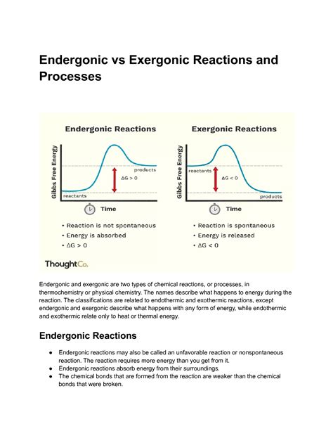 SOLUTION: Endergonic vs exergonic reactions and processes - Studypool