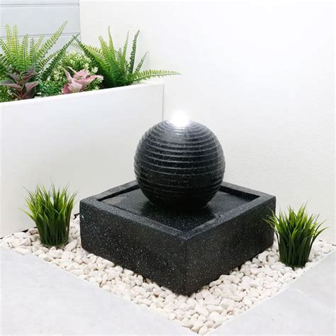 Black Granite Solar Powered Water Feature